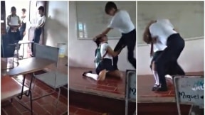 Estudiante golpea a compañera.