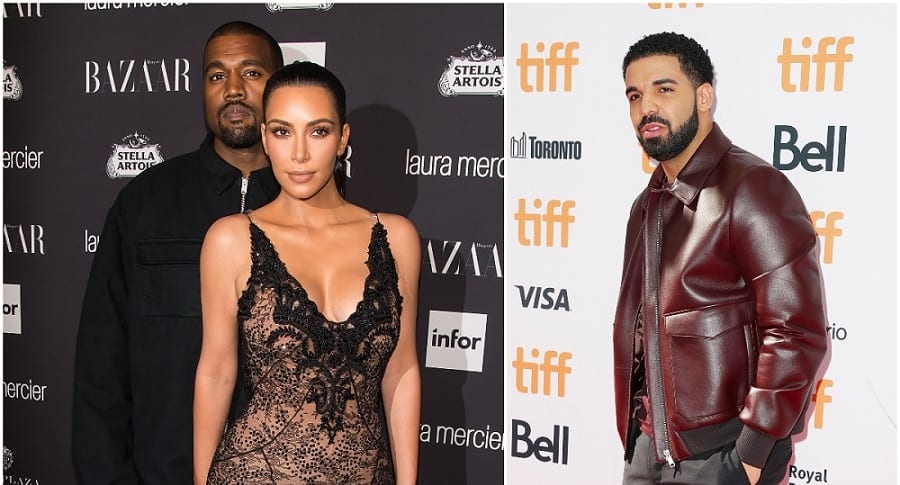 Kanye West, Kim Kardashian y Drake