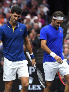 Djokovic Federer vs Anderson Sock