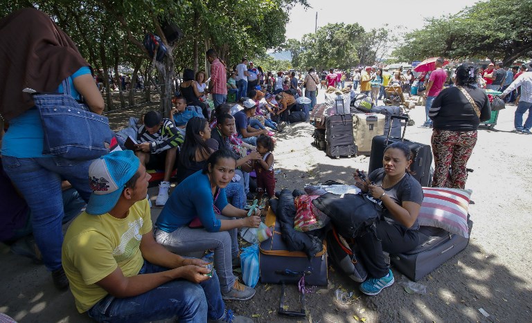 Venezolanos en la frontera con Colombia