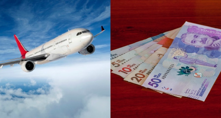 Avión  y dinero colombiano