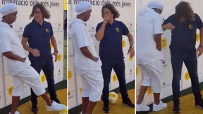 Ronaldinho y Carles Puyol