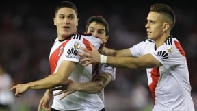 Juan Fernando Quintero y Rafael Santos Borré (River Plate)