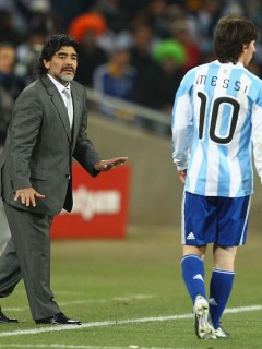 Diego Maradona y Lionel Messi
