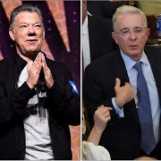 Juan Manuel Santos y Álvaro Uribe