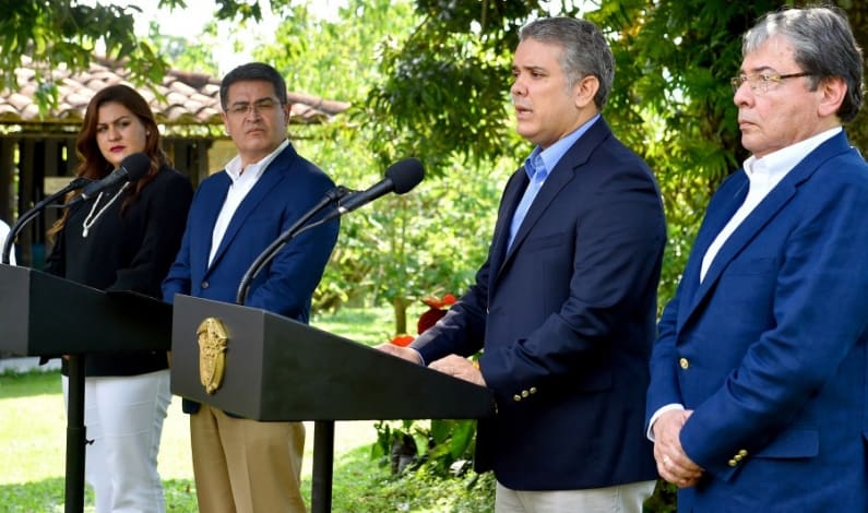 Iván Duque y Juan Orlando Hernández