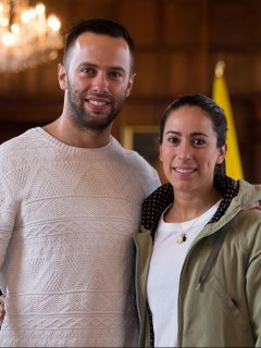 Mariana Pajón y su esposo Vicent Pelluard