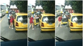Taxista agrede a mujer.