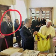 Julio Sánchez Cristo en la visita al papa Francisco