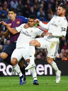 Luis Suárez, Casemiro y Sergio Ramos