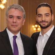 Ivan Duque, presidente de Colombia, junto a Maluma, cantante de reguetón