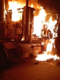 Bus incinerado