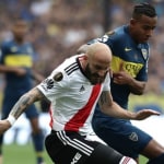 Sebastián Villa, de Boca Juniors, ante River Plate