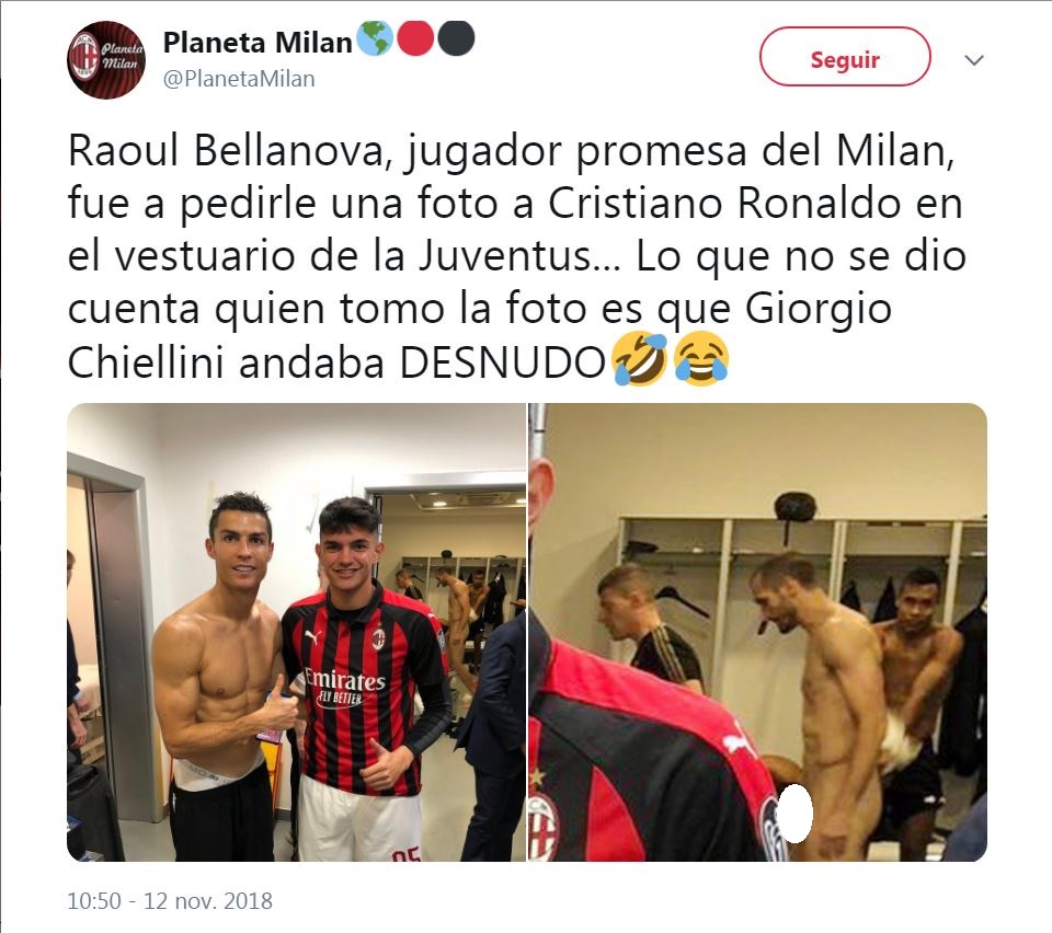 Foto de Giorgio Chiellini desnudo en camerino de la Juventus