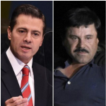 Enrique Peña Nieto, presidente de México; el narcotraficante 'Chapo' Guzmán y Felipe Calderón, expresidente de México.