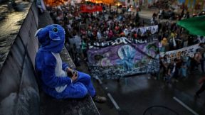 Imagen de las protestas estudiantiles en Bogotá