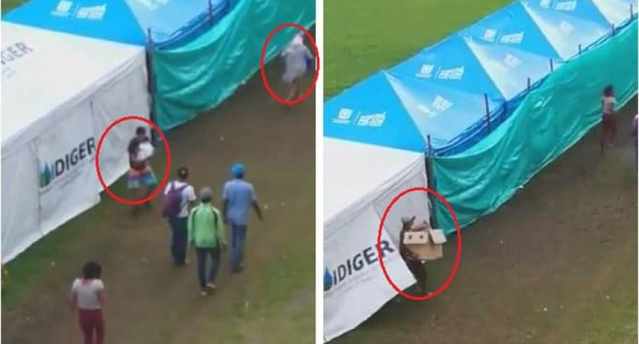 Venezolanos robando en campamento humanitario de Bogotá