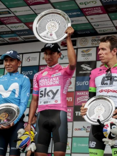 Nairo Quintana, Egan Bernal y Rigoberto Urán