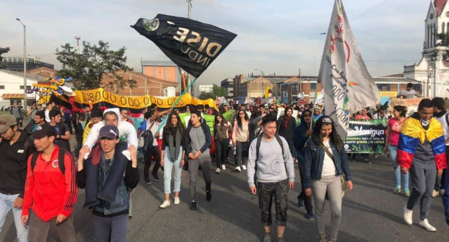 Marcha estudiantil en Bogotá