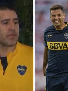 Juan Román Riquelme y Edwin Cardona