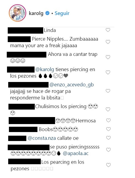 Comentarios post Karol G Comentarios post Karol G