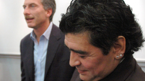 Mauricio Macri y Diego Maradona, en Boca Juniors