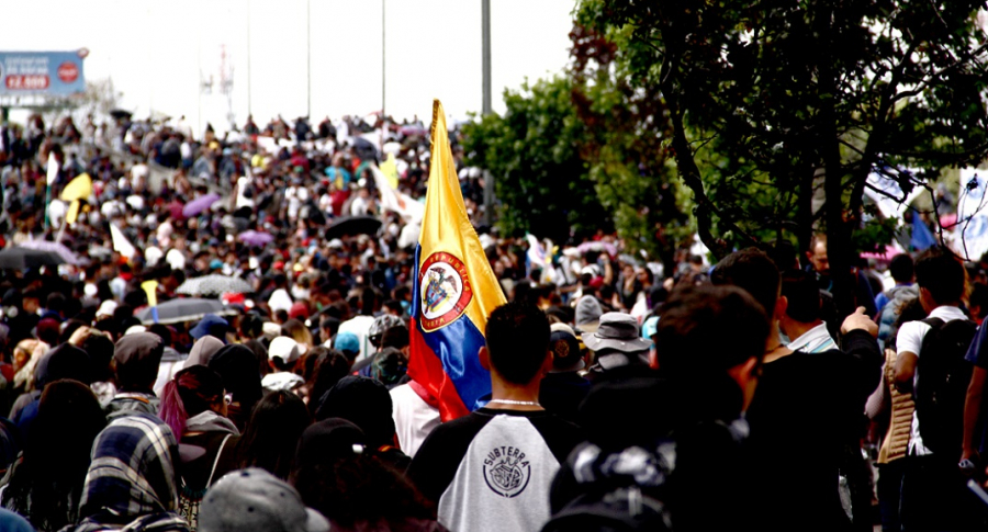 Estudiantes marchan por Bogotá en noviembre de 2018