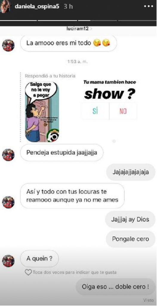 Chat entre Lucía Ramírez y Daniela Ospina Chat entre Lucía Ramírez y Daniela Ospina