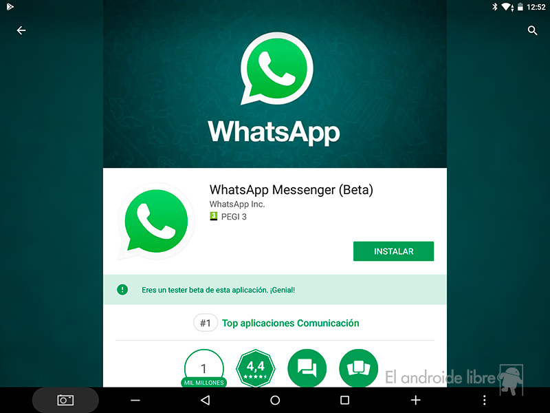 Whatsapp en tabletas