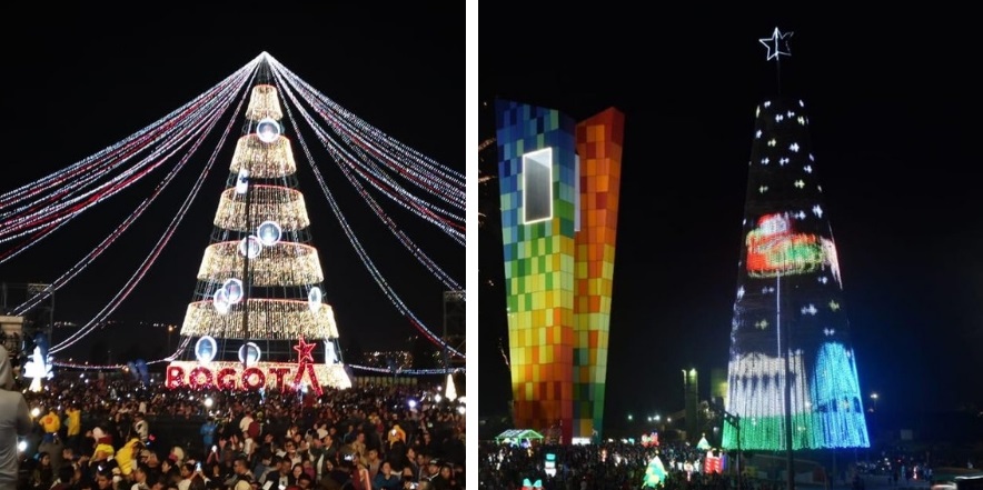 Arboles de navidad en Bogotá y Barranquilla