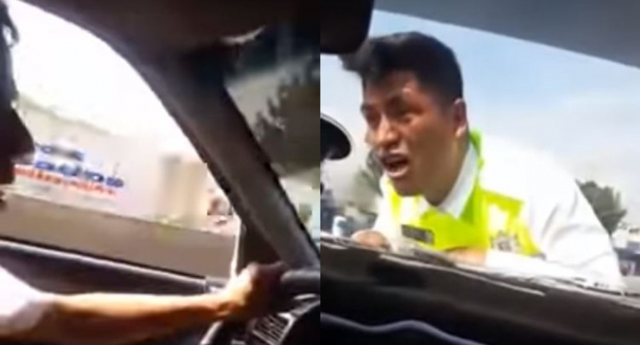 Policía de México arrastrado por carro