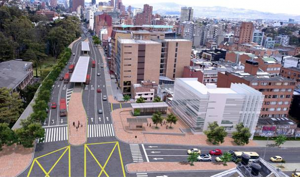 Render Transmilenio carrera Séptima