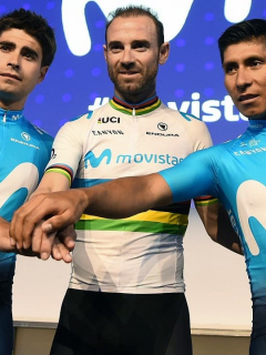 Mikel Landa, Alejandro Valverde y Nairo Quintana