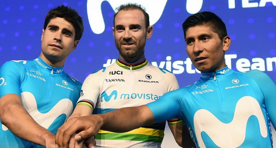 Mikel Landa, Alejandro Valverde y Nairo Quintana