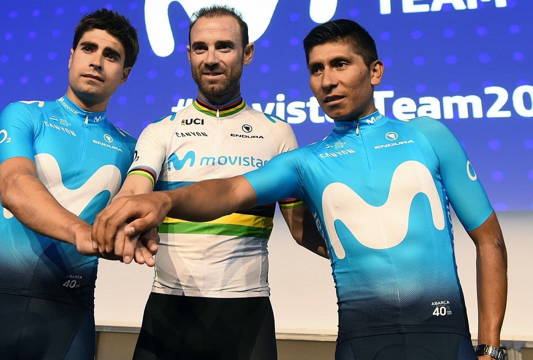 Mikel Landa, Alejandro Valverde y Nairo Quintana