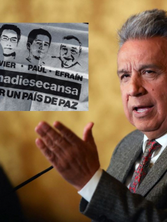 Javier Ortega, Paúl Rivas y Efraín Segarra y Lenín Moreno