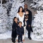 Kim Kardashian, Kanye West y sus hijos North, Saint y Chicago