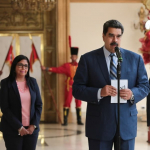 Delcy Rodríguez, Nicolás Maduro y Manuel Quevedo