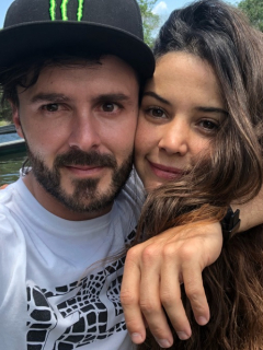 'Tatán' Mejía, motocrosista, y su esposa 'Maleja' Restrepo, actriz.