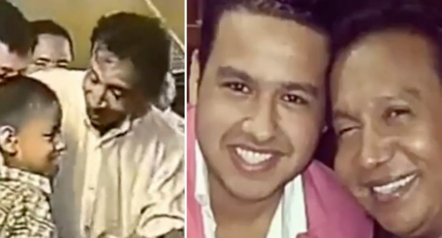 Martín Elías Díaz, cantante fallecido, junto a su difunto padre Diomedes Díaz