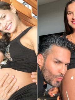 Fabián Ríos, actor, con su esposa, Yuly Ferreira, actriz, y su hija Lucía.