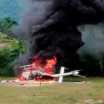 Helicóptero incinerado