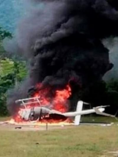 Helicóptero incinerado