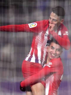Santiago Arias, celebrando su gol con Atlético de Madrid