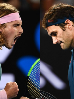 Stefanos Tsitsipas y Roger Federer