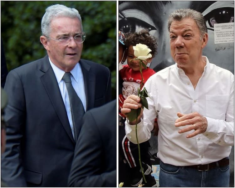 Álvaro Uribe y Juan Manuel Santos