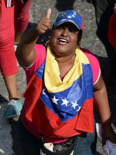 Manifestantes en Venezuela