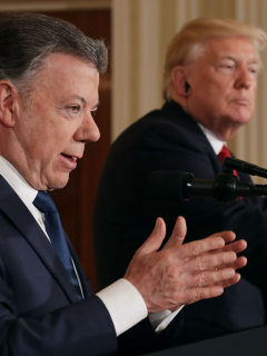 Juan Manuel Santos y Donald Trump