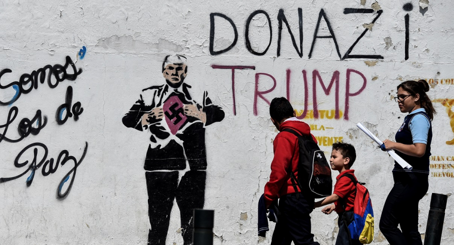 Grafiti anti-Trump en Venezuela