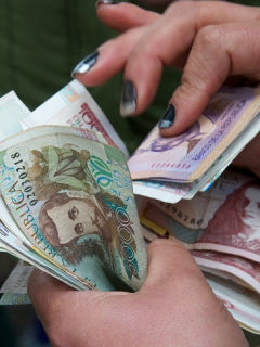 Persona con billetes